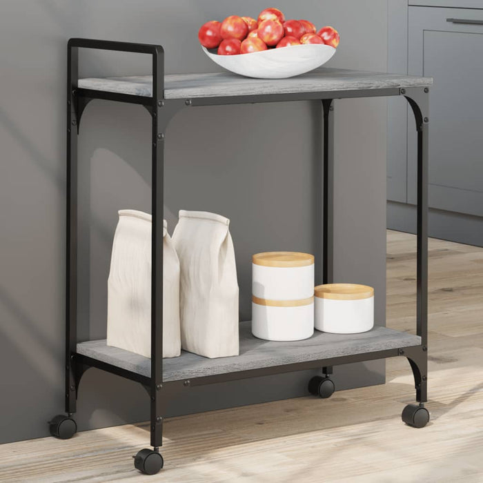 Kitchen Trolley Grey Sonoma 60.5x31x72.5 cm Engineered Wood