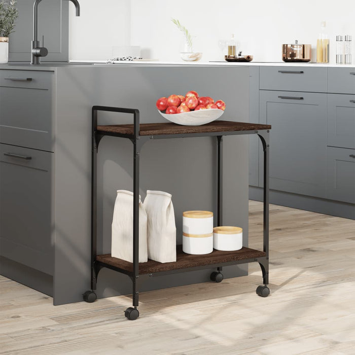 Kitchen Trolley Brown Oak 60.5x31x72.5 cm Engineered Wood