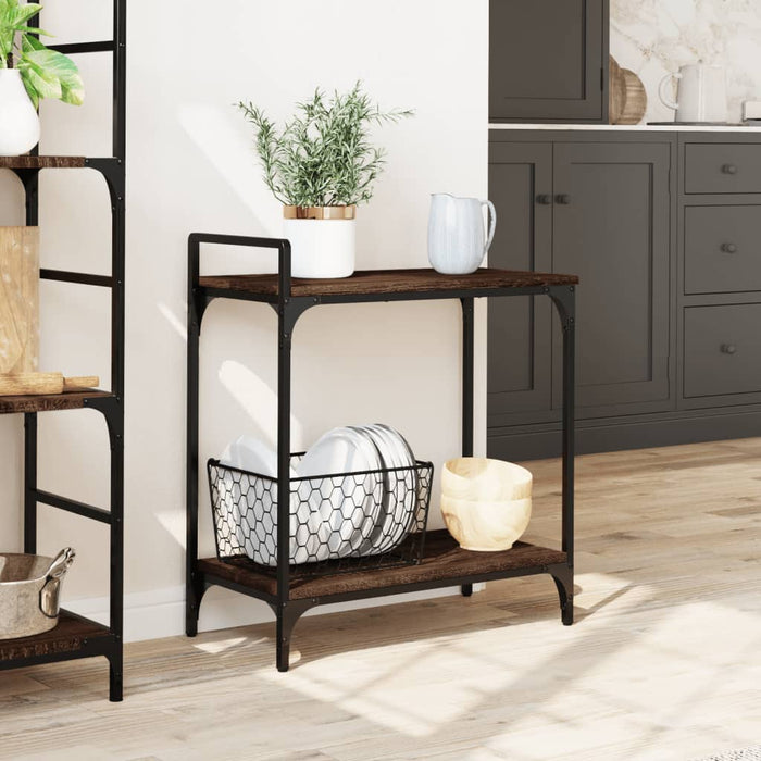 Kitchen Trolley Brown Oak 60.5x31x72.5 cm Engineered Wood