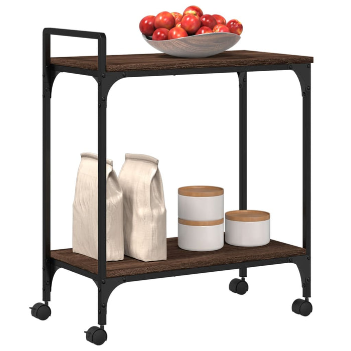 Kitchen Trolley Brown Oak 60.5x31x72.5 cm Engineered Wood