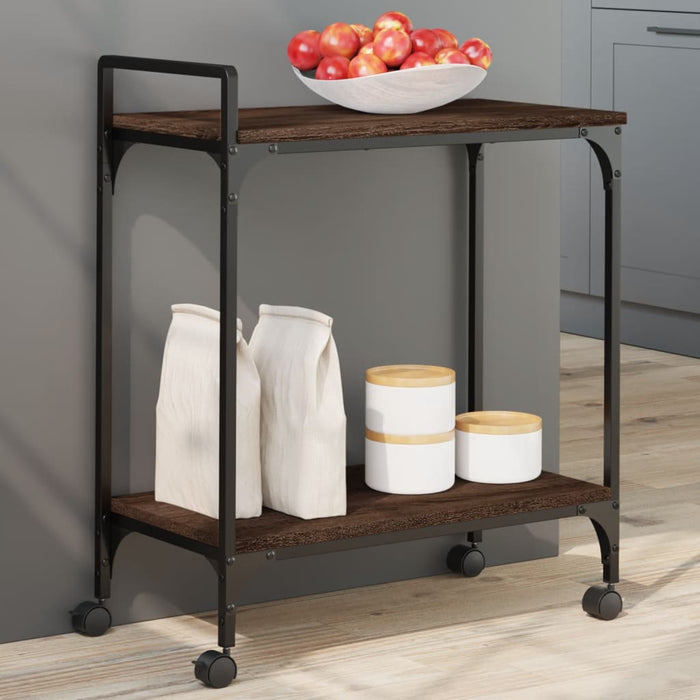 Kitchen Trolley Brown Oak 60.5x31x72.5 cm Engineered Wood