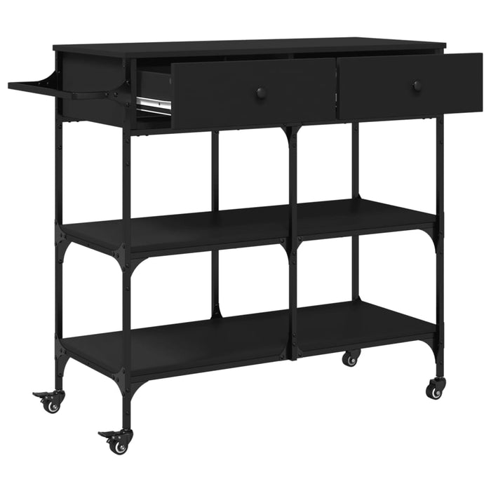 Kitchen Trolley Black 105x42x95 cm Engineered Wood