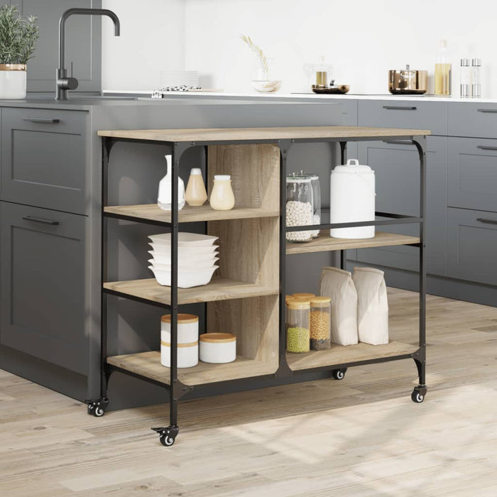 Kitchen Trolley Sonoma Oak 100x45x89.5 cm Engineered Wood