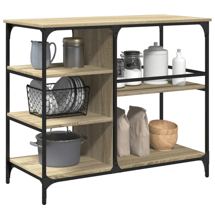 Kitchen Trolley Sonoma Oak 100x45x89.5 cm Engineered Wood