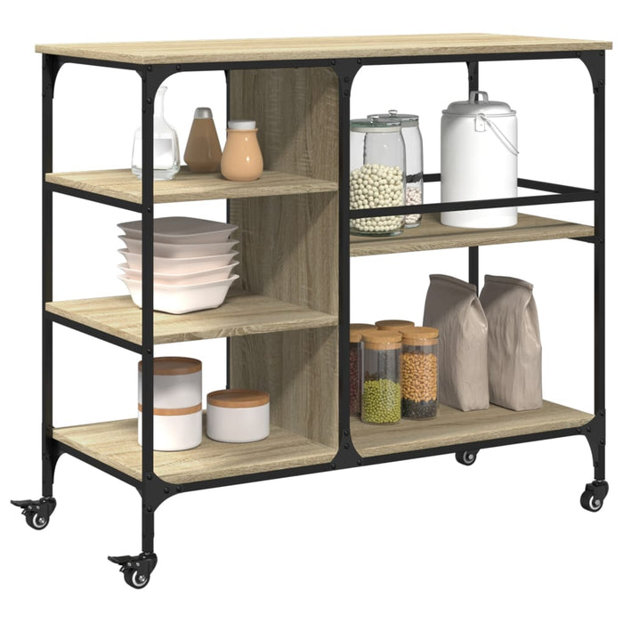 Kitchen Trolley Sonoma Oak 100x45x89.5 cm Engineered Wood