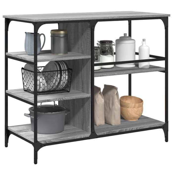 Kitchen Trolley Grey Sonoma 100x45x89.5 cm Engineered Wood