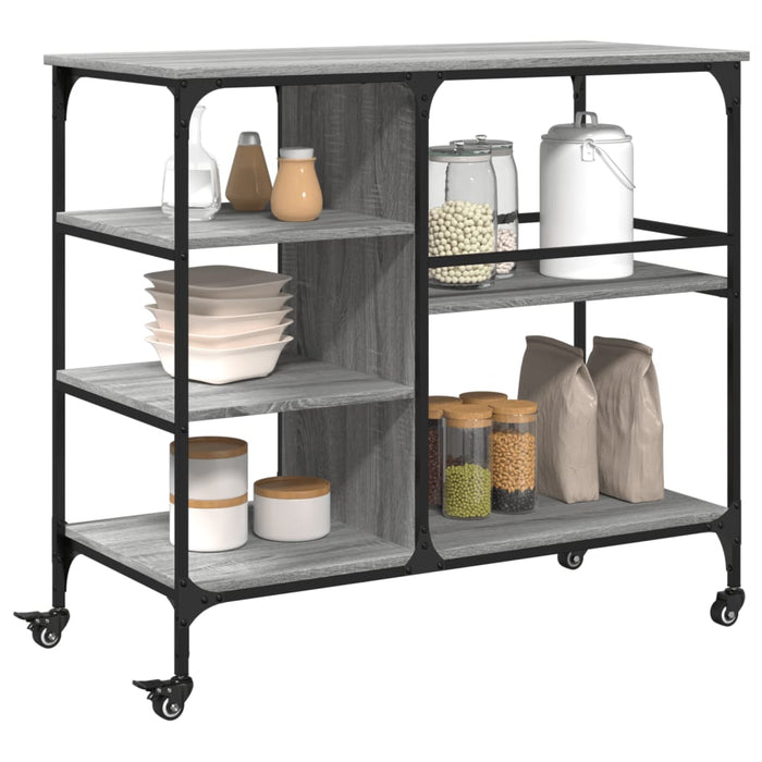 Kitchen Trolley Grey Sonoma 100x45x89.5 cm Engineered Wood