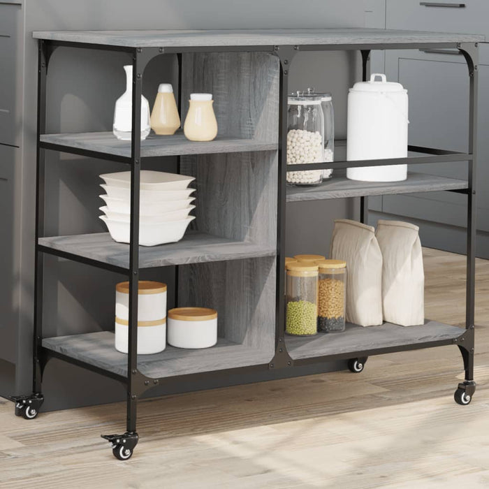 Kitchen Trolley Grey Sonoma 100x45x89.5 cm Engineered Wood