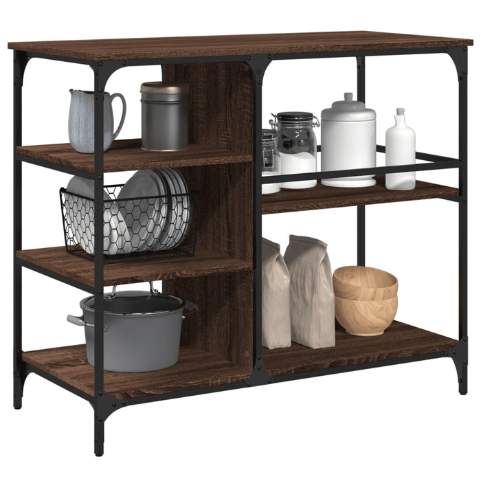 Kitchen Trolley Brown Oak 100x45x89.5 cm Engineered Wood