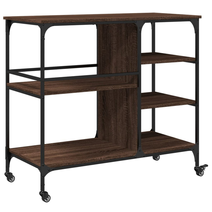 Kitchen Trolley Brown Oak 100x45x89.5 cm Engineered Wood