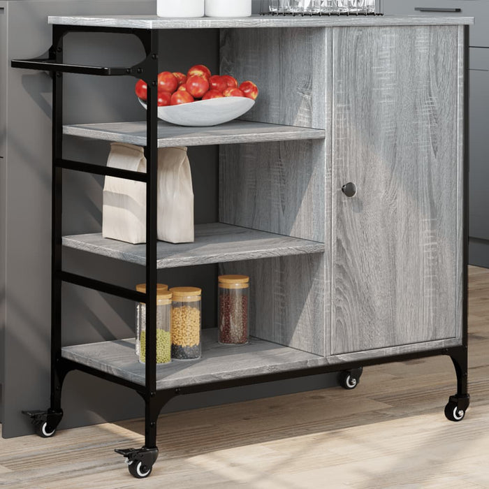 Kitchen Trolley Grey Sonoma 87.5x38.5x84.5 cm Engineered Wood