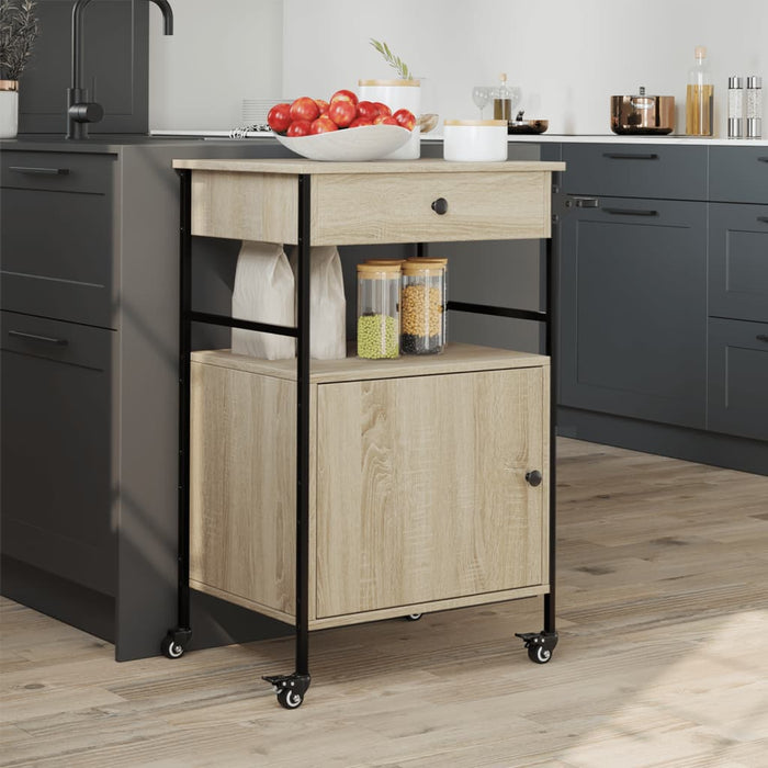 Kitchen Trolley Sonoma Oak 56x43x89.5 cm Engineered Wood