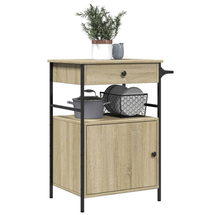 Kitchen Trolley Sonoma Oak 56x43x89.5 cm Engineered Wood