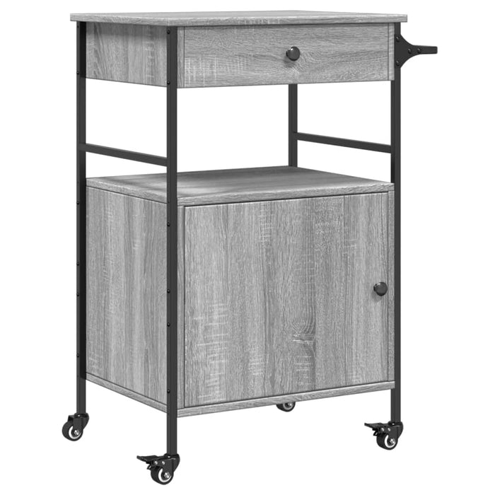 Kitchen Trolley Grey Sonoma 56x43x89.5 cm Engineered Wood