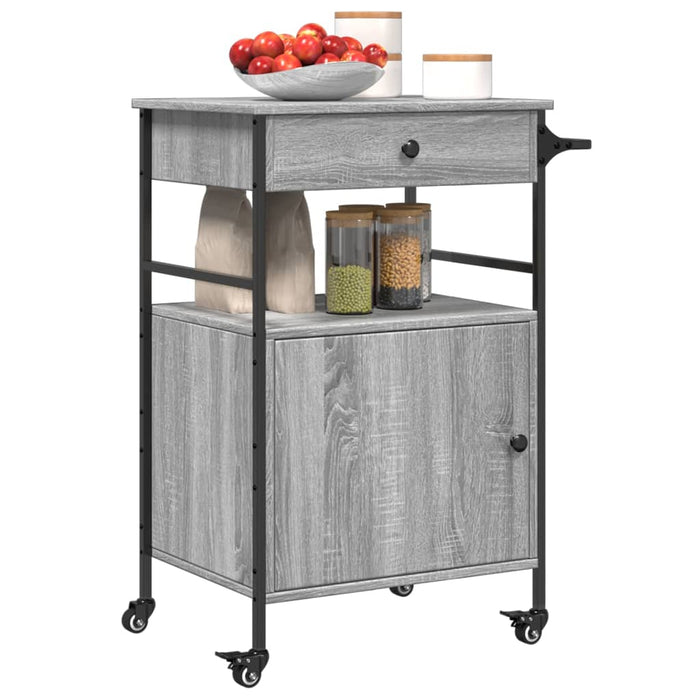 Kitchen Trolley Grey Sonoma 56x43x89.5 cm Engineered Wood