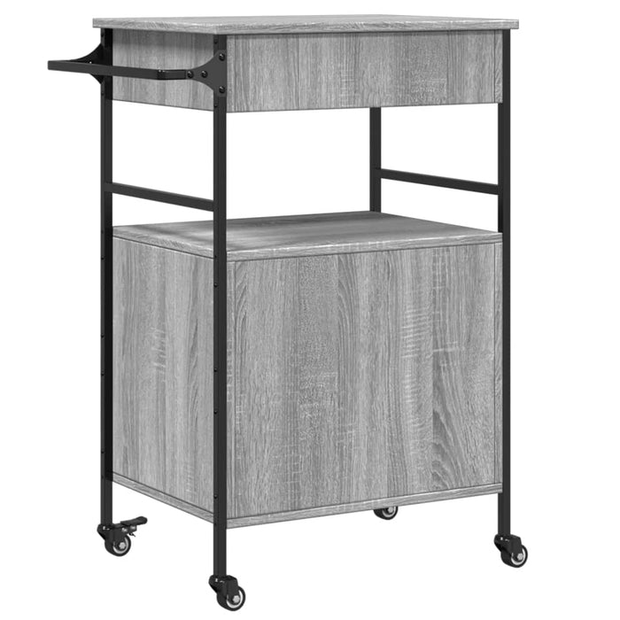 Kitchen Trolley Grey Sonoma 56x43x89.5 cm Engineered Wood