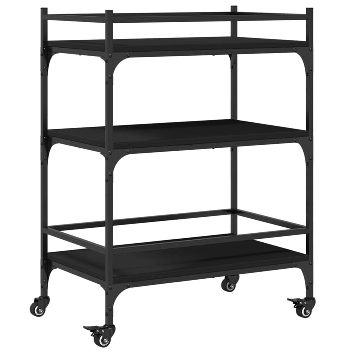 Kitchen Trolley Black 65x40x86.5 cm Engineered Wood