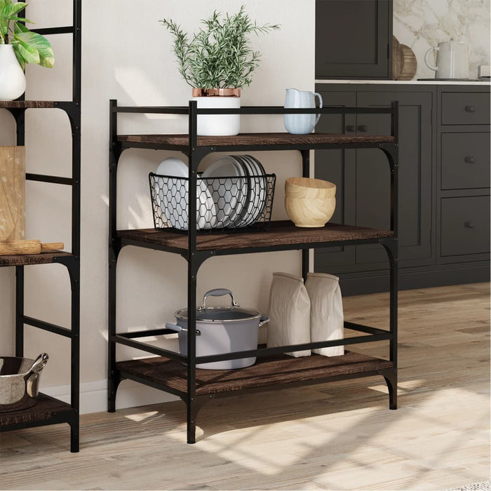 Kitchen Trolley Brown Oak 65x40x86.5 cm Engineered Wood