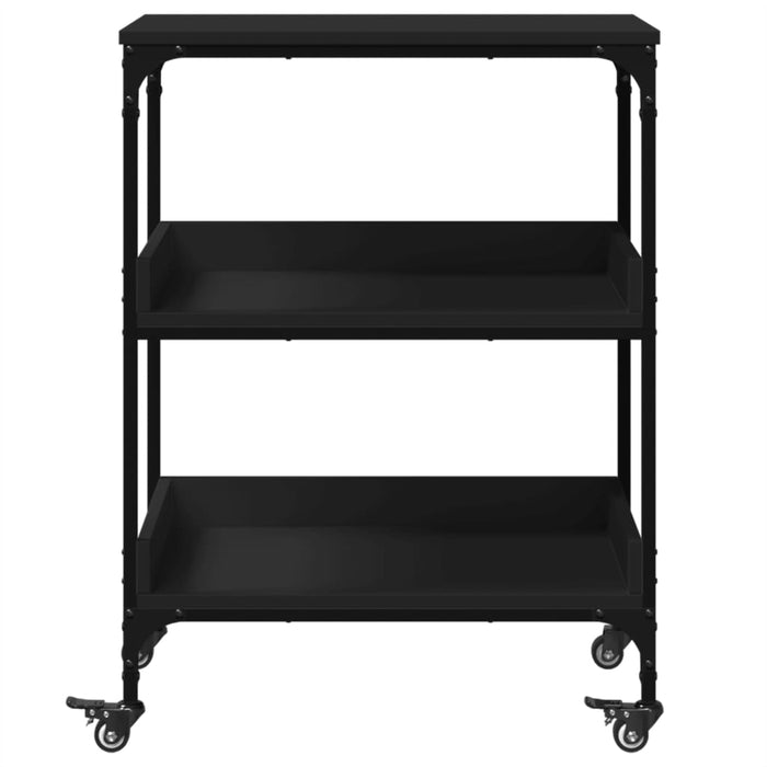 Kitchen Trolley Black 60x41x80.5 cm Engineered Wood