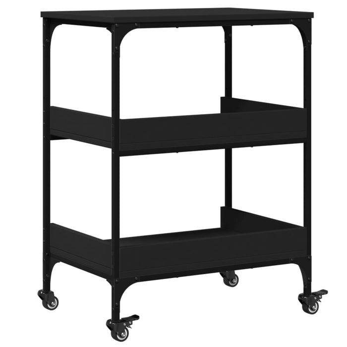 Kitchen Trolley Black 60x41x80.5 cm Engineered Wood