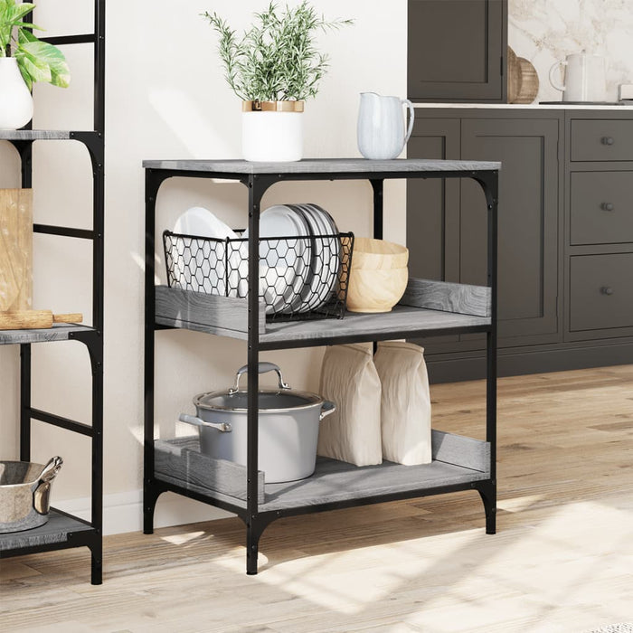 Kitchen Trolley Grey Sonoma 60x41x80.5 cm Engineered Wood