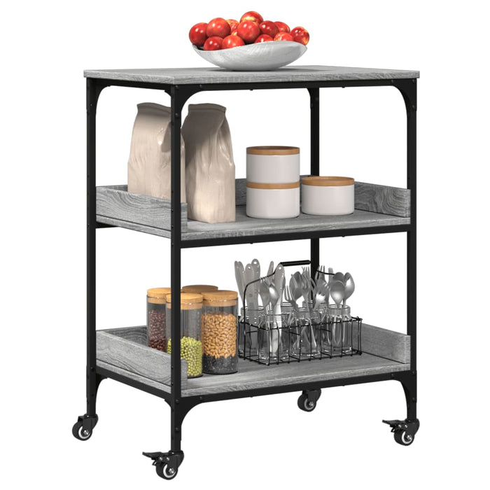 Kitchen Trolley Grey Sonoma 60x41x80.5 cm Engineered Wood