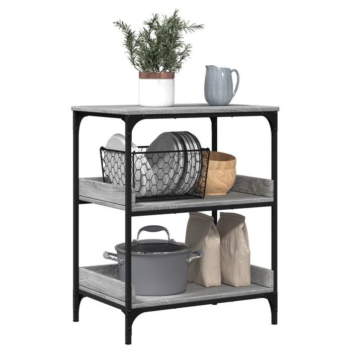 Kitchen Trolley Grey Sonoma 60x41x80.5 cm Engineered Wood