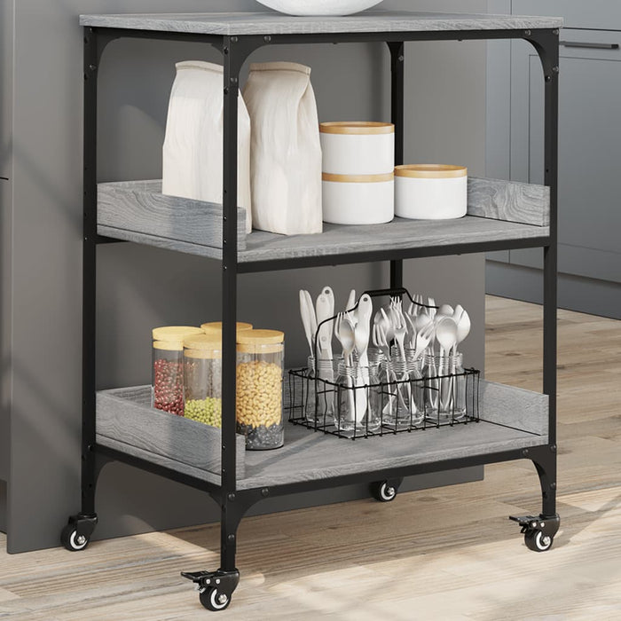 Kitchen Trolley Grey Sonoma 60x41x80.5 cm Engineered Wood