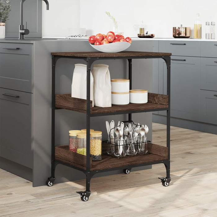 Kitchen Trolley Brown Oak 60x41x80.5 cm Engineered Wood