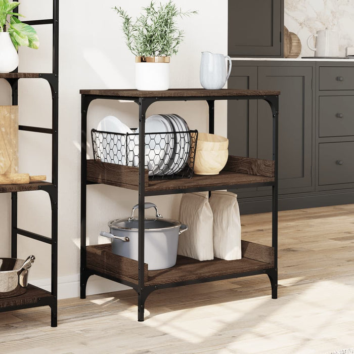 Kitchen Trolley Brown Oak 60x41x80.5 cm Engineered Wood