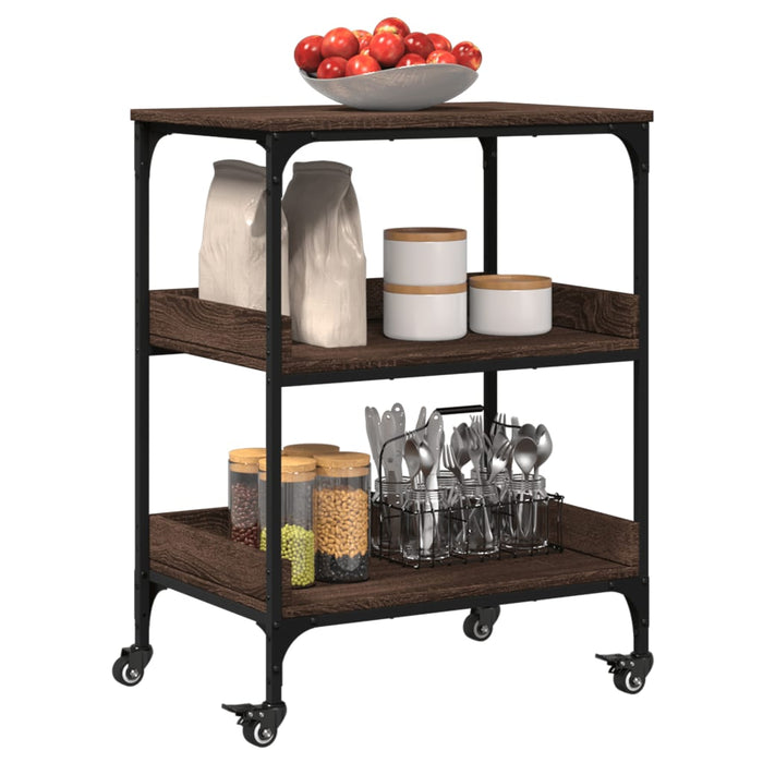 Kitchen Trolley Brown Oak 60x41x80.5 cm Engineered Wood