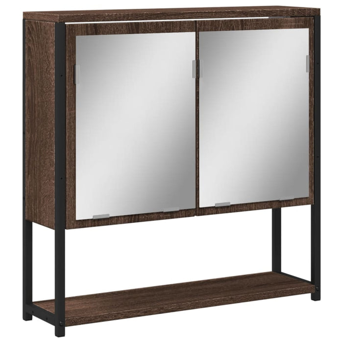 Bathroom Mirror Cabinet Brown Oak 60x16x60 cm Engineered Wood