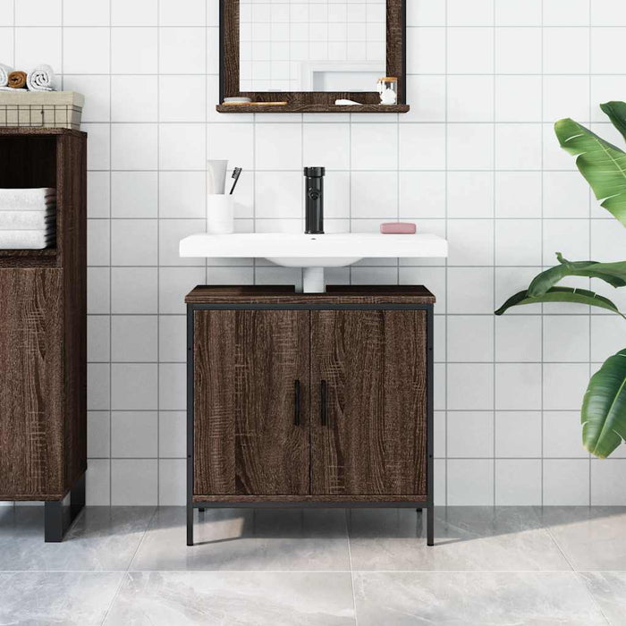 Bathroom Sink Cabinet Brown Oak 60x30x60 cm Engineered Wood