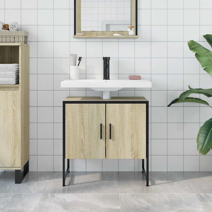 Bathroom Sink Cabinet Sonoma Oak 60x33x60 cm Engineered Wood