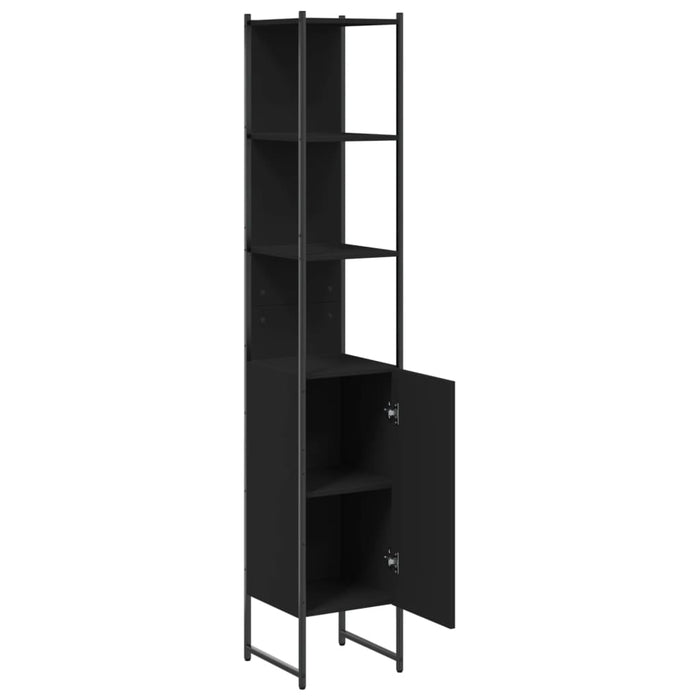 Bathroom Cabinet Black 33x33x185.5 cm Engineered Wood