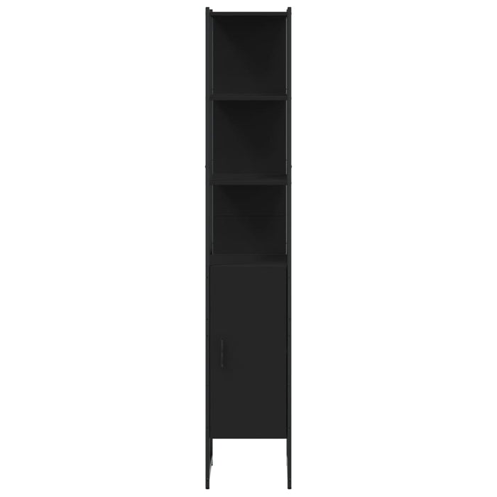 Bathroom Cabinet Black 33x33x185.5 cm Engineered Wood