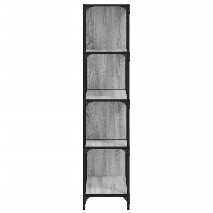 Bibliotecă cu 4 scări, gri Sonoma, 139x33,5x149 cm, lemn prelucrat