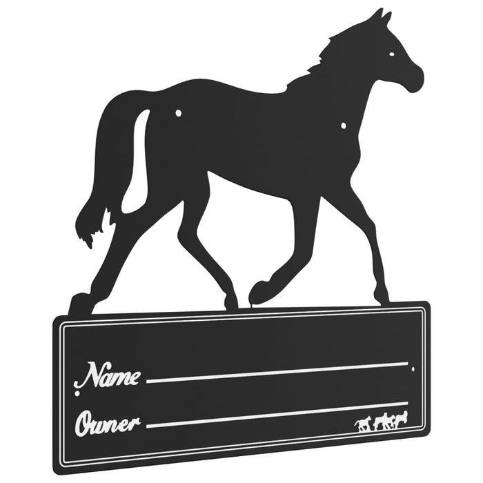 Stable Nameplate Black Steel