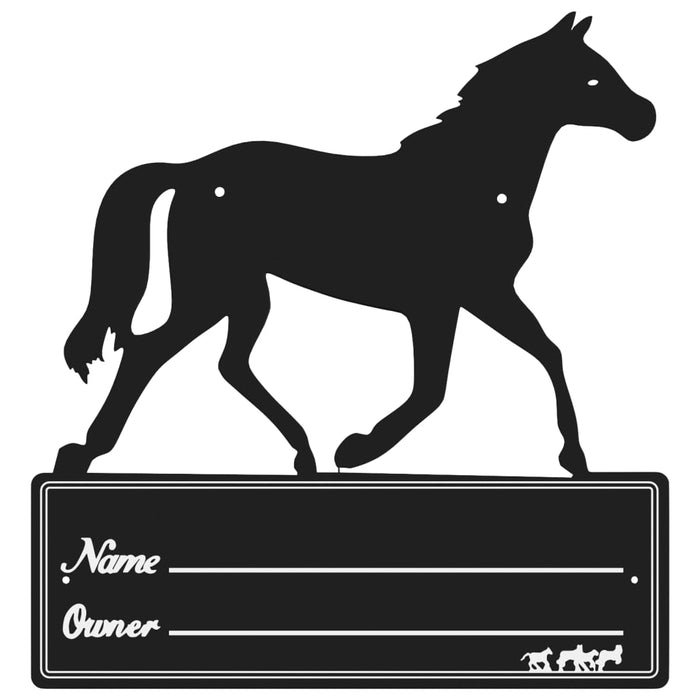 Stable Nameplate Black Steel