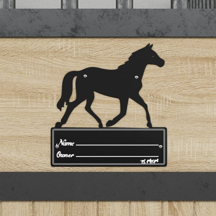 Stable Nameplate Black Steel