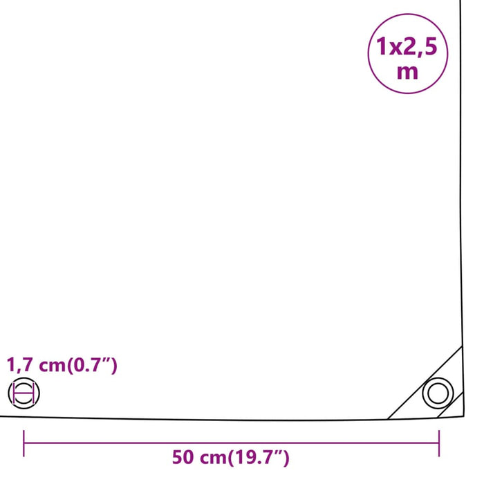 Prelata gri 1x2,5 m 650 g/m²