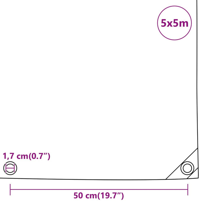 Prelata gri 5x5 m 650 g/m²