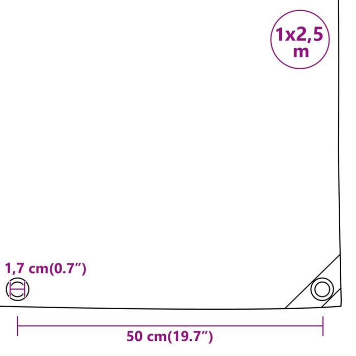 Prelata alba 1x2,5 m 650 g/m²