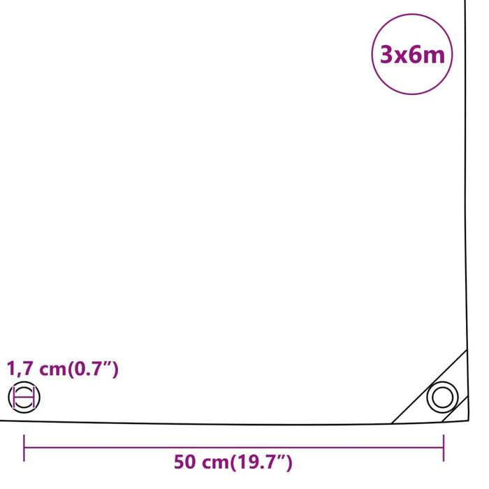 Prelata Antracit 3x6 m 650 g/m²