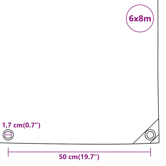 Prelata Antracit 6x8 m 650 g/m²