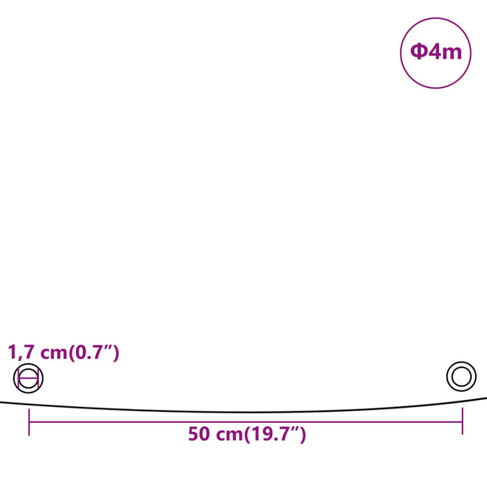 Prelata Gri Ø 4 m 650 g/m²