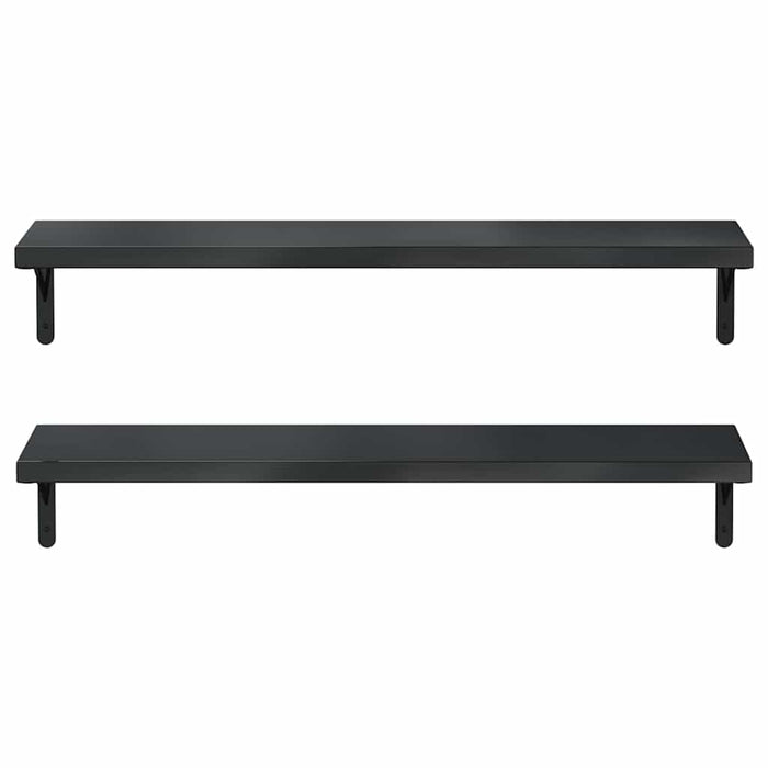 Wall Shelves 2 pcs 100x23.5 cm Black Stainless Steel