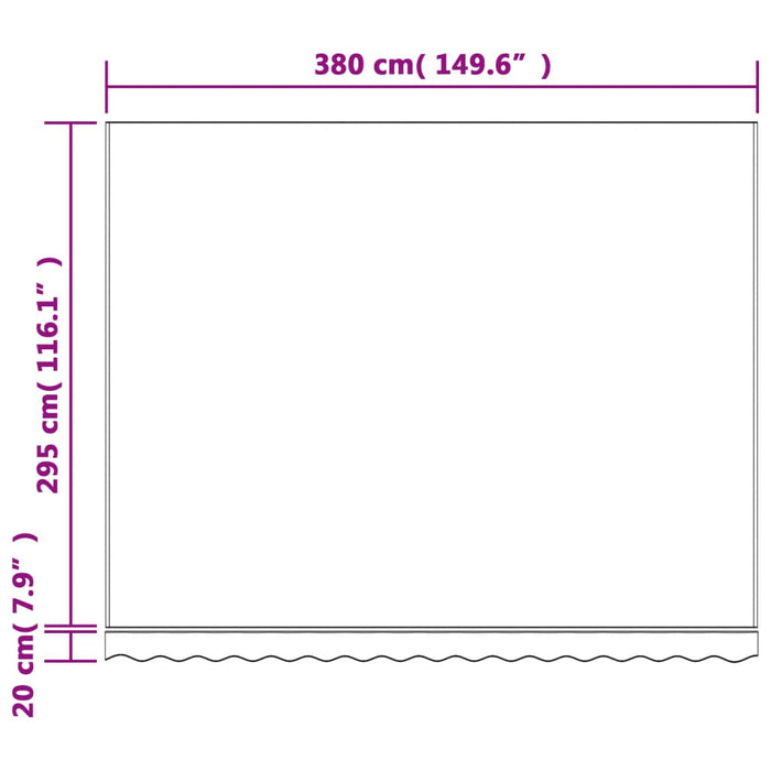 Replacement Fabric for Awning Red and White Stripe 4x3 m