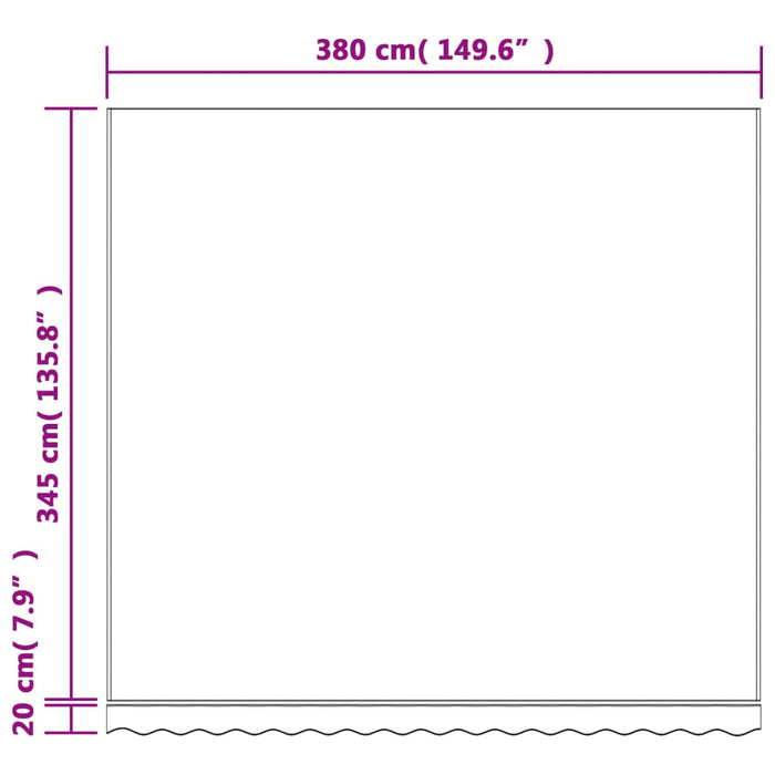 Replacement Fabric for Awning Red and White Stripe 4x3.5 m