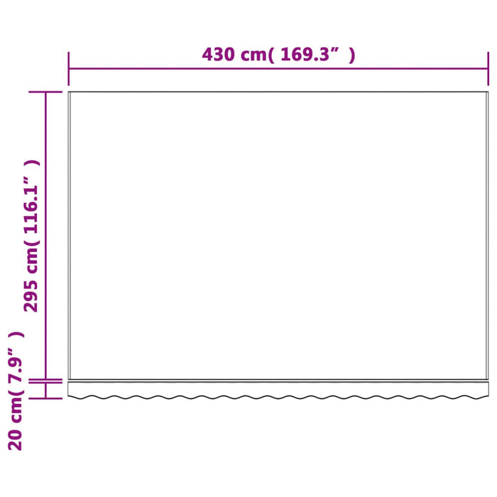 Replacement Fabric for Awning Multicolour Stripe 4.5x3 m